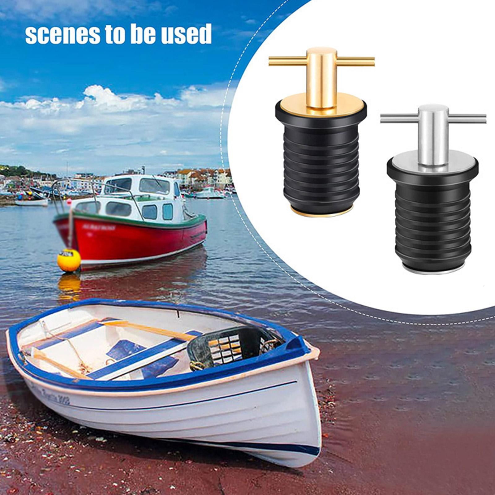 Yihuala 2 Pieces T-Handle Drain Plug Rubber Scupper Plugs Twist-Turn Marine Drain Plug Kayak Accessories