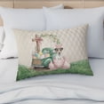 thumbnail image 4 of Easter Egg Jack Russell Terrier Bunny Ear Welcome Spring Truck Quilt Pillowcase Parson Jack Dog Lover Throw Pillow Cover Bed Home Decor - 12002, 4 of 5