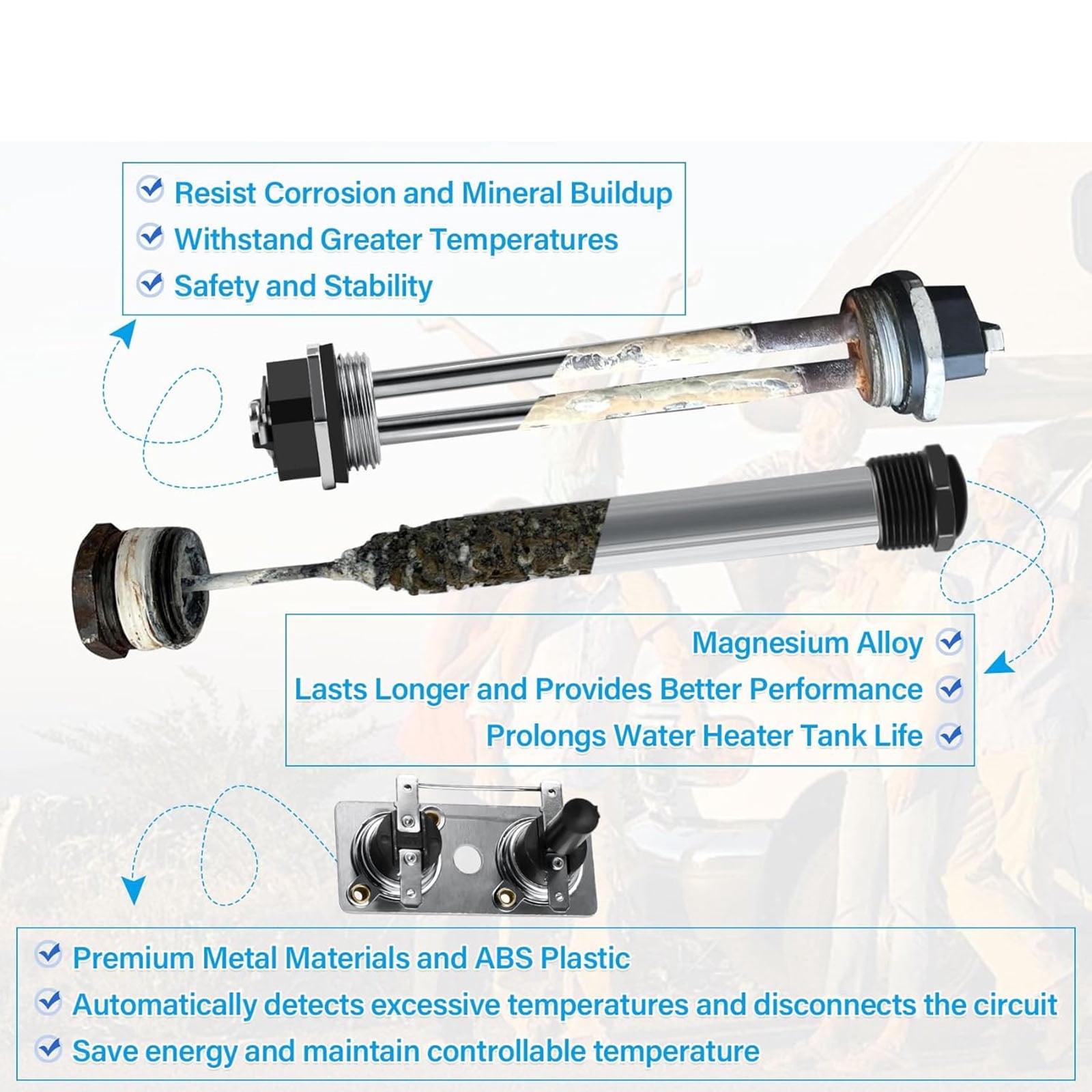Strong Metal Heating Tube 232306 High Performances 1400W Heating Coil for Suburban Water Heater Fast Installation