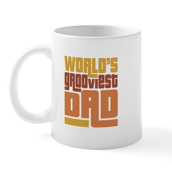 CafePress - World's Grooviest Dad Mug - 11 oz Ceramic Mug - Novelty Coffee Tea Cup