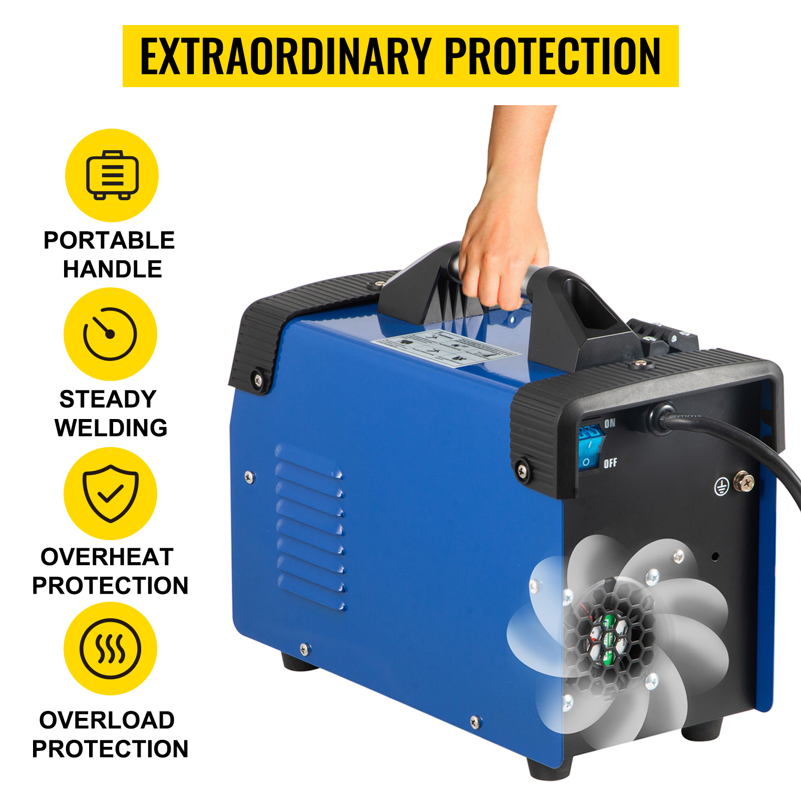 VEVORbrand MIG Welder, 130A Welding Machine, 3 in 1 Combo MMA/ MIG/ LIFT TIG Welder Machine, Flux Core Welder, MIG-130 Portable Welding Machine, mig welding equipment with 1 KG Welding Wire