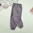 thumbnail image 2 of Gubotare Boys Cargo Pants Straight Leg Boys Cargo Pants Kids Stretch Hiking Pants Casual Elastic Waist Youth Cargo Joggers with Pockets Size 9-10 (Purple,9-10 Years), 2 of 6