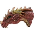 thumbnail image 3 of Fantasy Volcanic Fire Red Spiked Dragon Head Wall Decor Plaque With LED Lights, 3 of 8