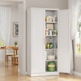 thumbnail image 4 of Metal Kitchen Pantry Cabinet, 71"H x 28"W x 14"D Pantry Cabinets with 2 Doors and 4 Adjustable Shelves for Kitchen Storage, Metal  Cabinet for Kitchen, Dining Room, Living Room -White, 4 of 8