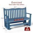 thumbnail image 3 of Patio Glider Loveseat Chair, 2 Person Outdoor Bench with 800 lbs Weight Capacity, All-Weather HIPS Patio Chair Swing Rocking Bench for Garden, Backyard, Porch, Blue, 3 of 8
