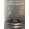 thumbnail image 3 of 3-tier Bathroom Corner Shelf Triangle Shower Caddy Wall Mounted Storage Rack For Toiletries And Soap, With No Drilling Required, 3 of 5