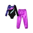 thumbnail image 3 of Doomiva Kids Girls Gymnastics Ballet Dance Leotard Bodysuit Unitard Jumpsuit with Jogger Pants Set Sport Tracksuit Navy&Rose 14, 3 of 7