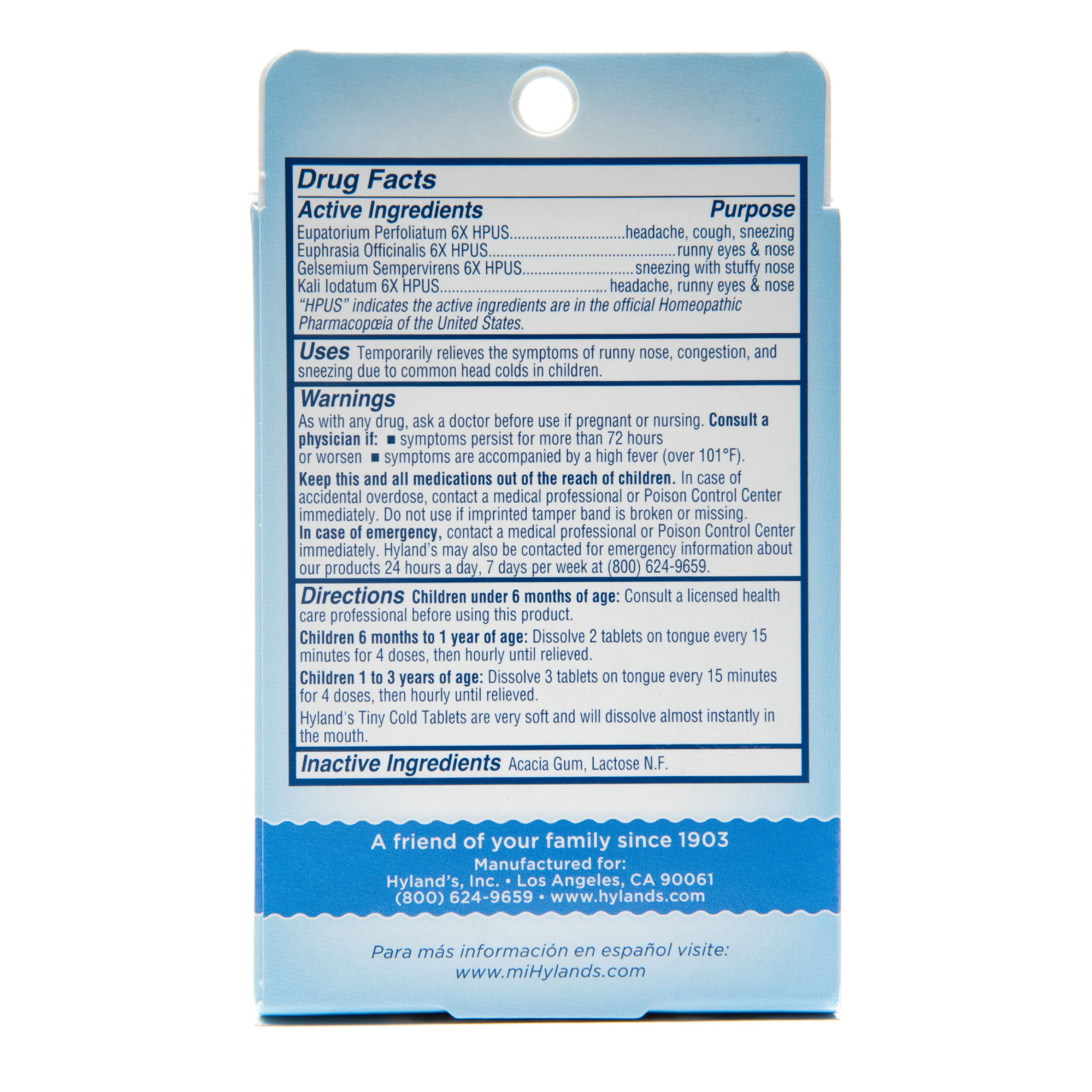(2 pack) Hyland's Baby Tiny Cold Tablets Quick-Dissolving - 125 CT