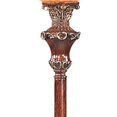 thumbnail image 4 of 69" Brown Faux Wood Torchiere Floor Lamp With Brown Stained Glass Bell Shade, 4 of 7