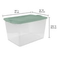 thumbnail image 3 of Sterilite Large Latching Storage Bin, 66 Quart Clear Plastic Storage Container with Latch Lid, Green Sage, 6 Pack, 3 of 5