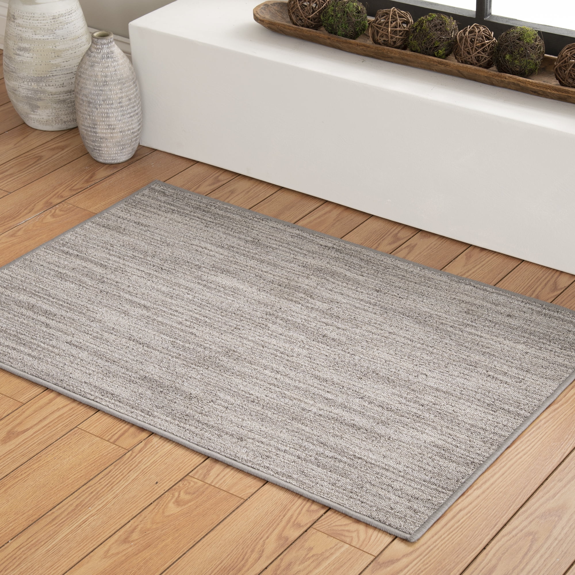 (2 pack) Mainstays Space Dyed Gray 52x78" Indoor Area Rug