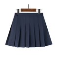 thumbnail image 3 of Yfalhf Girls Summer Solid Pleated High Waist A-Line Skirt Casual School Uniform Navy 160, 3 of 3