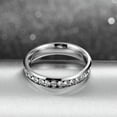 thumbnail image 3 of EOEMY 4mm Silver Polished Stainless Steel Aaa Cz Bands Women'S Wedding Rings Size 6-11, 3 of 4