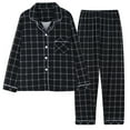 thumbnail image 3 of Xunmmm Pajamas Set for Womens 2 Piece Cotton Plaid Pjs Long Sleeve Sleepwear Soft Button Down Loungewear with Pockets, 3 of 7