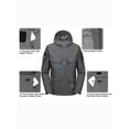 thumbnail image 4 of Little Donkey Andy Men's Waterproof Work Rain Jacket 12 Pockets Lightweight Outdoor Hiking Windbreaker Rain Coat Size XXL, 4 of 5