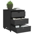 thumbnail image 2 of vidaXL Garden Storage Cabinet Black 55x59x69 cm Poly Rattan, 2 of 5