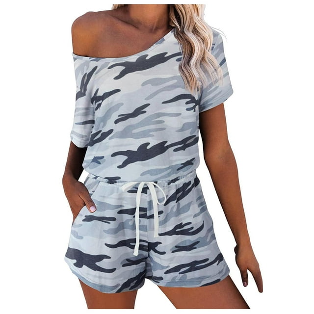 2DXuixsh Combinaisons pour Femmes pour l'Été Combinaisons Sans Manches Amples Bretelles Spaghetti Réglables Pantalon Long Extensible Combinaison avec Poches Gris Taille m
