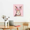 thumbnail image 2 of Awypu Bunny Rabbit Wall Art Print,Pink Bunny Nursery Prints Girl Room Decor,Flower Animal Nursery Decor,Rabbit Wall Art for Nursery Decor Girls Room Bedroom Kitchen Kid's Room, 2 of 4