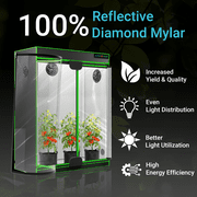 ALPHAGROW Indoor Grow Tent, 48 x 24 x 60 in, 600D Mylar Canvas, Twin Doors