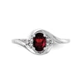 thumbnail image 2 of 1/2 Carat (Ctw) Natural Red Garnet Ring in 14K White Gold with Diamond Accents for Women, 2 of 6