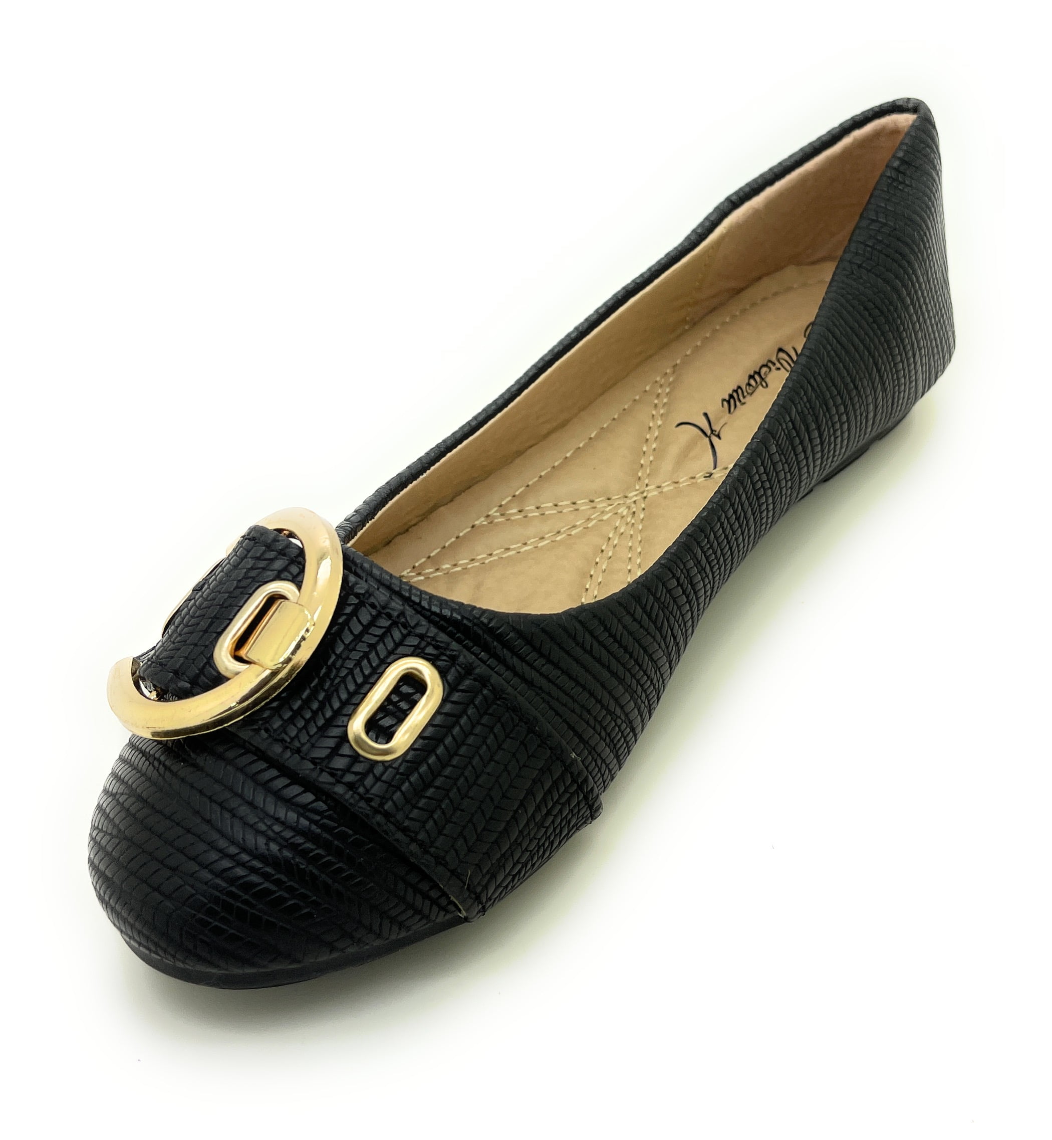 フラットシューズ ^Victoria Shoes^ Kung Fu Casa Ballerina 1080910BEIGE 5007667 Victoria K women's Ballerina Flat - Buckle Front Design