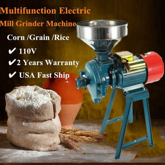 Miumaeov Electric Dry Feed/Flour Mill Cereals Grinder Animal Food Corn Grain Wheat 110V