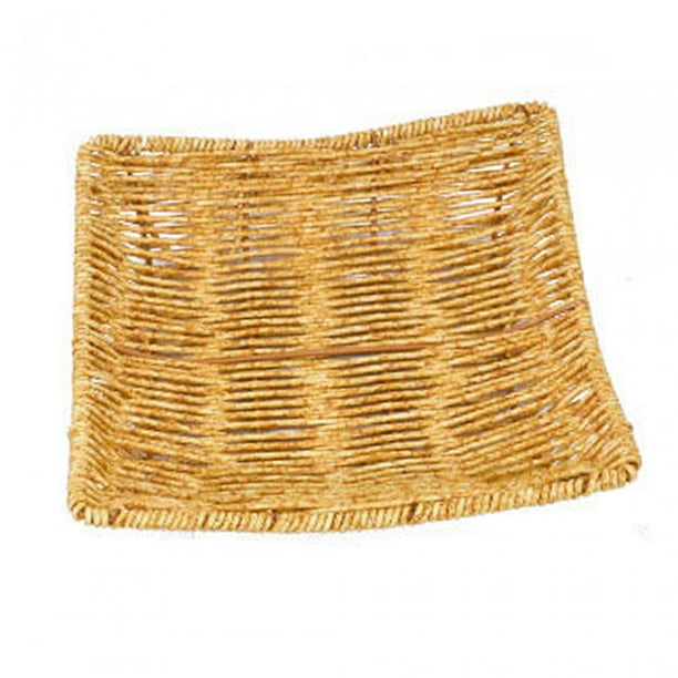 Cesta de pan, bandeja organizadora, cesta de almacenamiento de frutas, cesta de almacenamiento de ratán de imitación 20cmx20cm