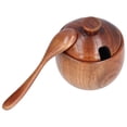 thumbnail image 2 of LeafyLuxe Household Seasoning Jar With Spoon Lid Wooden Salt Container, In Family Kitchen Dining Room, Seasoning Jar, Salt Box Nordic Minimalist , Suitable For Decorating Any Family Kitchen, 2 of 7