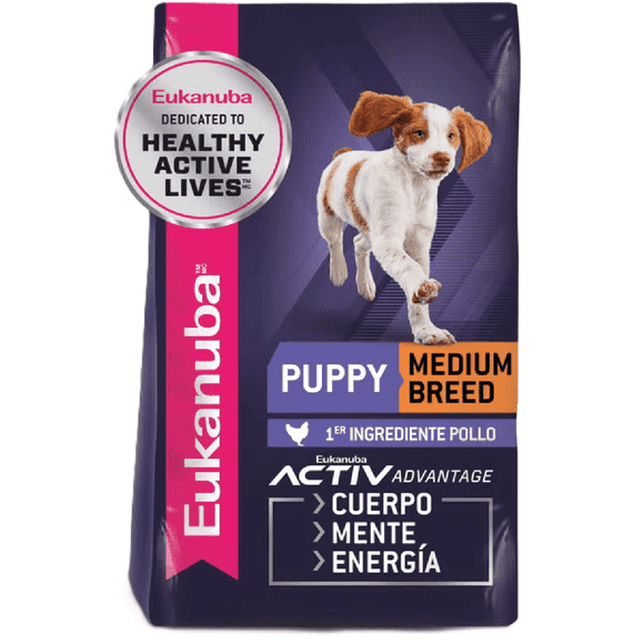 Eukanuba alimento para perro puppy raza mediana 13.61kg
