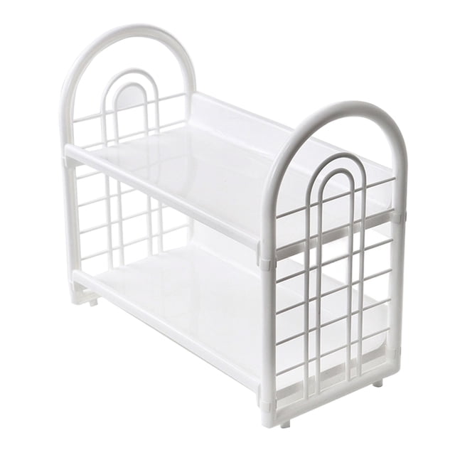 TIELUTT Double Layer Desktop Storage Rack Desk Mini Sponge Tray for Kitchen Dish Storage Water Bottle Rack Organizer Dish Drying Rack over the Stainless Steel Corner Strainers for Kitchen