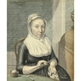 thumbnail image 3 of Warner Horstink 12x14 Black Modern Framed Museum Art Print Titled - Portrait of a Lady with Knitting Work (1799), 3 of 5