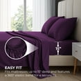 thumbnail image 6 of Bed Sheets Set, Microfiber Bedding Set, Deep Pockets, Wrinkle & Fade Resistant, Hypoallergenic Sheet & Bed Pillow Cases, 6-Piece (King, Purple), 6 of 9