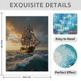 thumbnail image 3 of Diamond Art Kit for Adults, Sunset Sailing Ship Ocean Waves Diamond Painting for Adults Beginners, 5D DIY Diamond Art Painting Kits, Colorful Diamond Painting Craft for Home Decor 12x16, 3 of 7