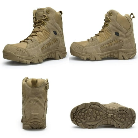 XGZHPJZ Men's Military Tactical Combat Boots Suede Wear-resistant Non-Slip Boots Outdoor Shoes For Hiking Climbing Hunting Trekking