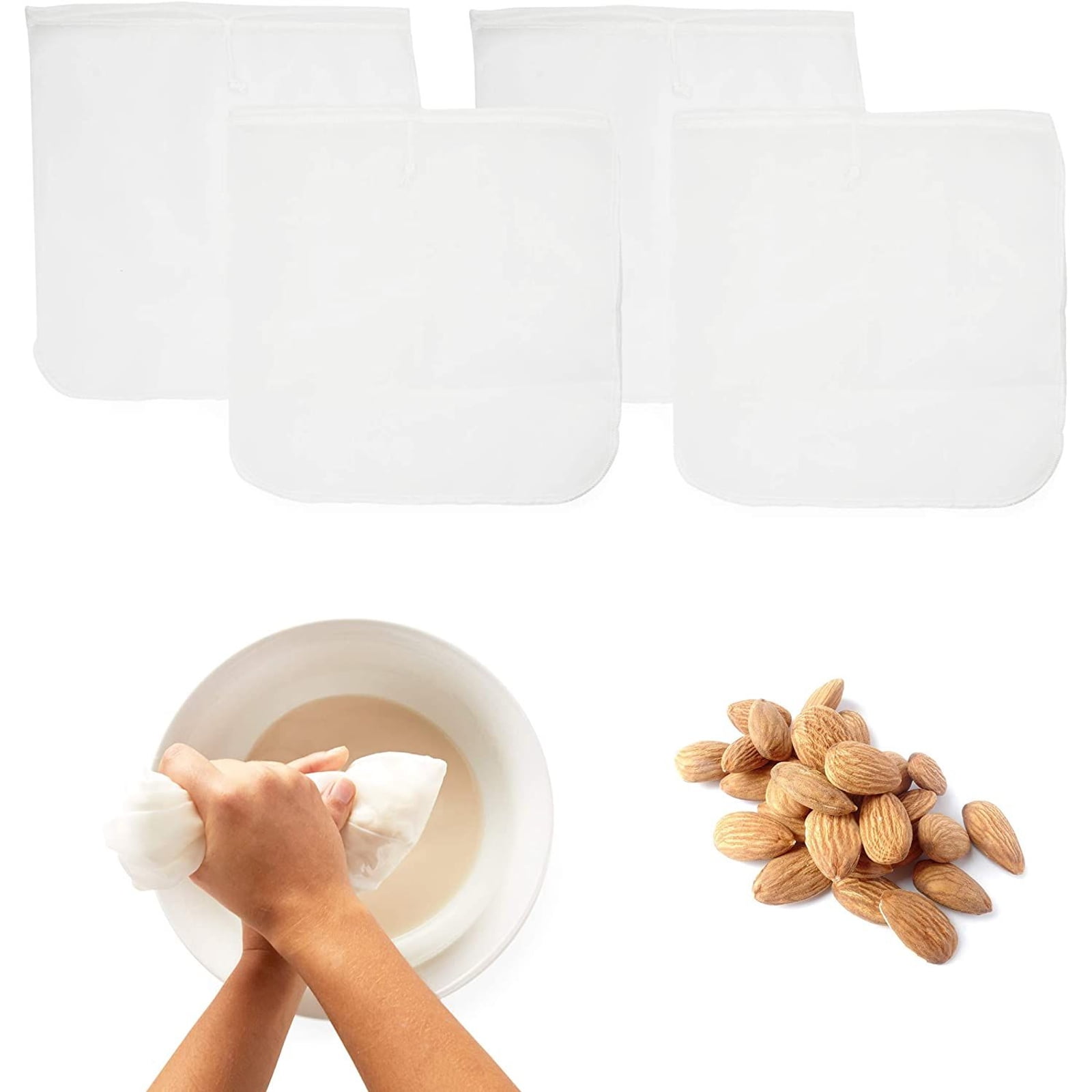 Reusable 100/160/200 Nylon Straining Bag Mesh Filter Bag For DIY Cooking 3 Sizes 