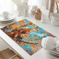 thumbnail image 5 of Fall Maple Placemats Set of 6 Leaf Animal Fox Watercolor Oil Painting Heat Insulated Linen Place Mats, Washable Stain-Proof Table Mats for Dining Tables Holiday Decor 13x19inch, 5 of 9