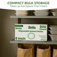 thumbnail image 6 of Betta 6-Inch Disposable Plastic Dessert Plates, White, 800 Count, Bulk Case, Microwave Safe (8 Pack Per Box x100), 6 of 7