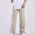 thumbnail image 6 of ZQUUVOU Men's Wide Leg Pants Loose Casual Solid Color Full Length Pant Apricot, 6 of 8