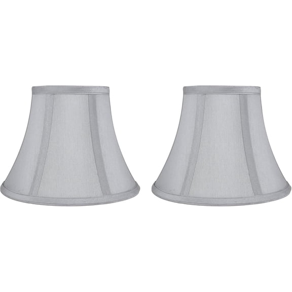 Urbanest Softback Faux Silk Bell Lamp Shade – 5" Top x 9" Bottom x 7" Slant Height – Silver Lamp Shade – Classic Softback Lampshade for Table Lamp, Wall Lamp & Accent Lighting - 1 Piece