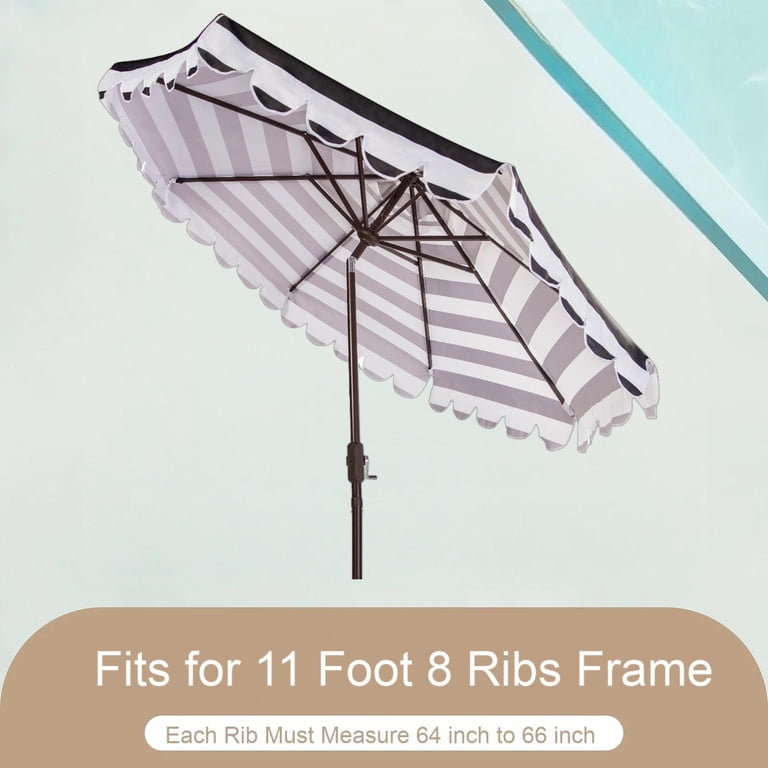 11 ft solar offset patio umbrella PURPLE LEAF 11ft Durable Outdoor Patio Umbrella, UV Umbrella, Turquoise Blue, Cantilever Garden Sun Umbrella