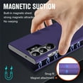 thumbnail image 7 of SaniMore for Samsung Galaxy S22 Ultra (6.8" 2022) Wallet Case, Folio Book Magnetic Shell with Wireless Charging, Kickstand, Card Slot, Full Body Protective Shockproof Anti-drop Magnetic Cover, Purple, 7 of 7