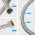 thumbnail image 3 of PROCURU 12 pulgadas de largo x 3/8 pulgadas Comp x 1/2 pulgadas FIP conector de manguera de grifo trenzado de acero inoxidable línea de suministro sin plomo (12 pulgadas, 2 unidades), 3 of 5
