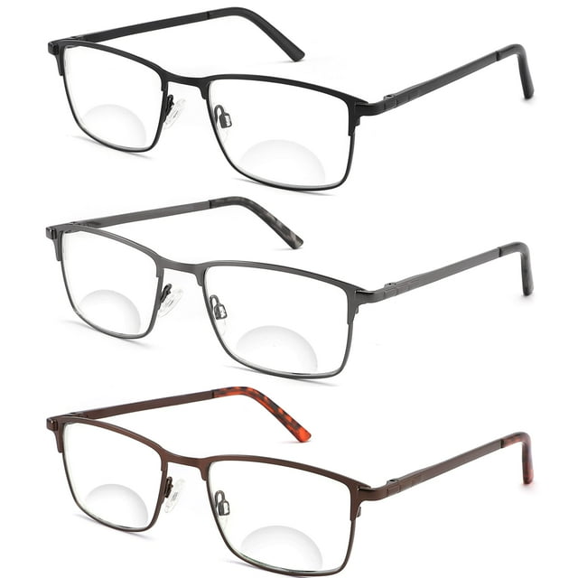 Gafas de lectura bifocales HOTJOJO, bloqueadoras de luz azul, paquete de 3