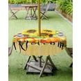 thumbnail image 4 of Sunflower Pumpkin Maple Leaves Autumn Table Cloth with Umbrella Hole and Zipper,Outdoor Tablecloth Waterproof Patio Table Cloths Spillproof Washable Table Cover Farm Harvest Flowers, 4 of 6