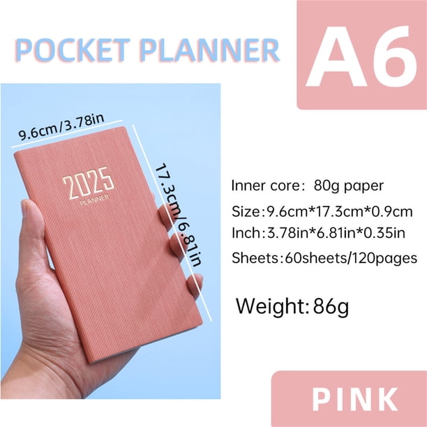 Cuaderno Del Planificador Diario, Organizador A6 Mini 120 Páginas para el Horario Diario de la Escuela Oficina Trabajo Diario de Viajes Memo Y Grabación de la Vida, Regalo Ideal