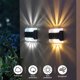 thumbnail image 4 of Bewildely 4 piezas de luz Solar recargable para patio, valla, lámpara de pared, paisaje, pasarela, detección automática, luces de cubierta, Iluminación y accesorios Cálido, 4 of 6