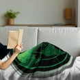 thumbnail image 3 of Airplane Soft Flannel Fleece Throw Blanket, Plane Flight Screen Radar Route Avitaion Green on Monochrome Background, Cozy Plush for Indoor and Outdoor Use, 70" x 90", Green Black, by Ambesonne, 3 of 5