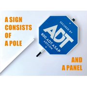 ADT Security Signs 28 with 6 Double-Sided Stickers, Metal Aluminum Yard Sign with Stake, Heavy Duty Weatherproof