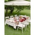 thumbnail image 3 of Outdoor Tablecloth with Umbrella Hole and Zipper, Christmas Rectangle Table Cloth 54x80 Inch Waterproof Tablecloth, Winter Deer Ice Cream Cookies Star Pine Needle Picnic Table Cover for Patio Camping, 3 of 7