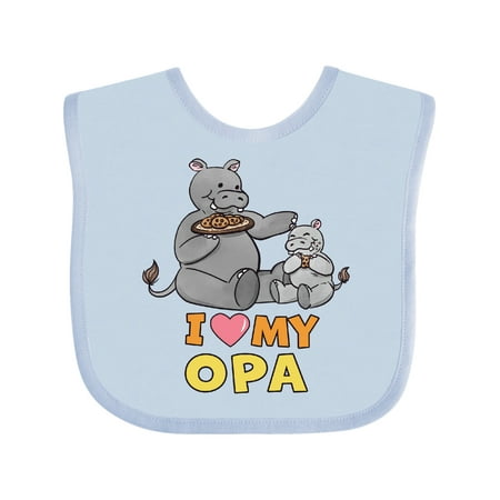 

Inktastic I Love My Opa Hippos Gift Baby Boy or Baby Girl Bib